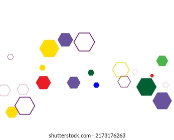 white background geometric colored hexagon pattern  Blur background with colorful hexagons. 