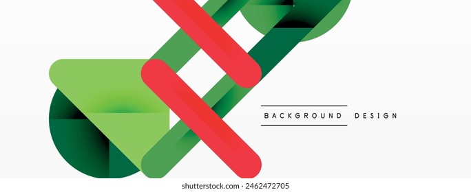 A white background with a geometric design featuring green and red shapes. The pattern includes rectangles, circles, and a magenta accent. Perfect for a logo or table design