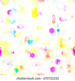 White background with geometric inclusion. Light texture. Seamless pattern for fabric, wrapping, home decor. 