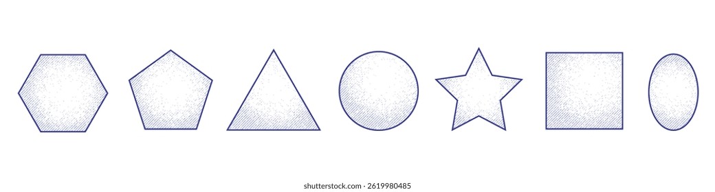 Fundo branco de formas geométricas. Quadrado, Triângulo, Círculo .Desenho geométrico linear. Ilustração vetorial.