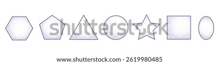 White background of geometric shapes. Square, Triangle, Circle .Linear geometric drawing. Vector illustration.