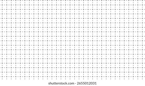 Weißer Hintergrund mit geometrischem quadratischem Raster und gepunkteten Markierungen, die weißen Raum verlassen. Illustration auf Graphenpapier: Vorlage für Bildungs-, Architektur- und mathematische Zeichnungen.