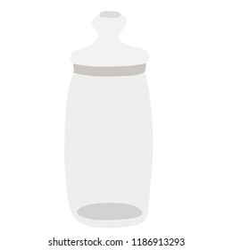 white background, glass jar