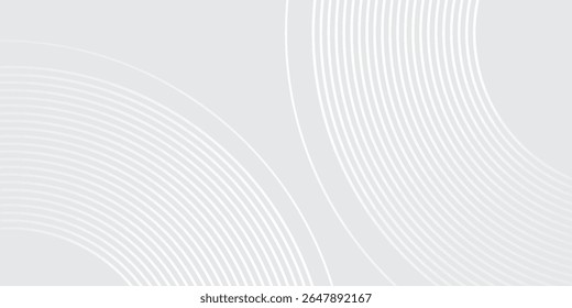 white background  glowing geometric lines on gray background. Modern simple art shiny blue good circle lines pattern. Futuristic technology concept.