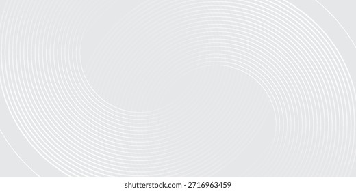 white background glowing geometric lines on gray background. Modern simple art shiny blue good circle lines pattern. cicular