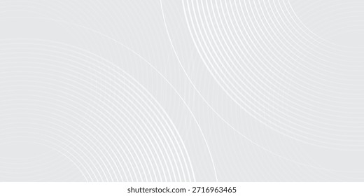 fundo branco linhas geométricas brilhantes no fundo cinza. Moderno simples arte brilhante azul bom círculo linhas padrão. arte circular ilustrações vetor ruído