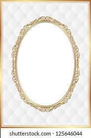 white background with gold ornaments and transparent space insert for picture