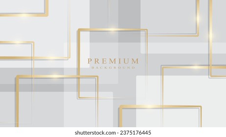 El fondo blanco y los cuadrados dorados están hechos con un efecto luminoso brillante.