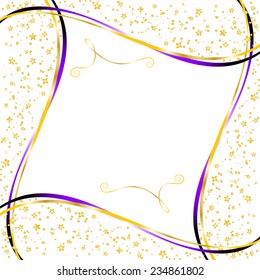 White background with gold stars and wave for holiday design
