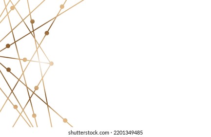 Fondo blanco con líneas y círculos abstractos dorados para una tarjeta de saludo o invitación con espacio para texto