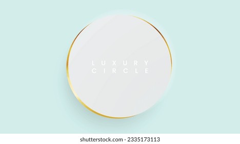 Fondo blanco con líneas de círculo dorado, concepto elegante de lujo. Resumen Círculos de oro transparentes sobre fondo gris blanco. Ilustración vectorial