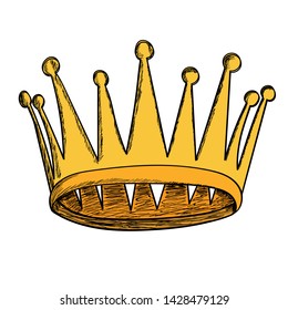 white background, golden crown, icon