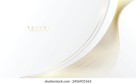 White background with golden lines. luxury premium background