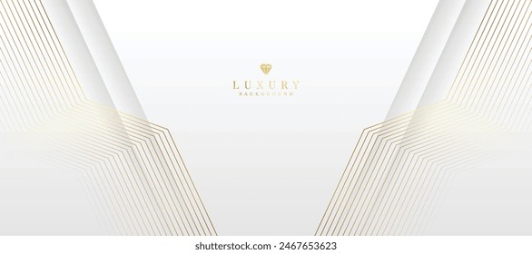 White background with golden lines. luxury premium background