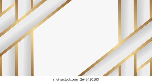 White background with golden lines. luxury premium background