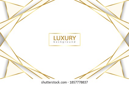 White Background with Golden Low Poly Frame