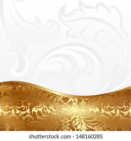 white background with golden ornaments