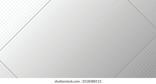 White background. White gradient abstract polygon pattern on gray background. Geometric background with squares in bright light with soft. Vector editable mockup illustration.