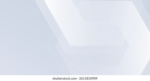 White background with gradient color and artistic dynamic hexagon modern abstract