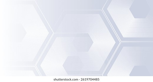 White background with gradient color and artistic dynamic lhexagon modern abstract