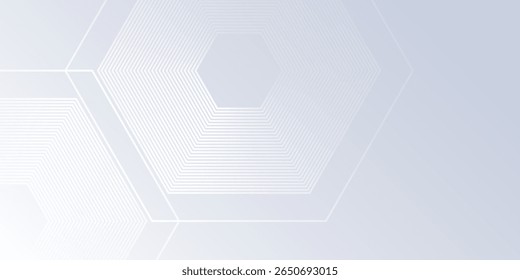 Fondo blanco con color degradado y hexágono dinámico artístico moderno