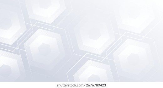 White background with gradient color and artistic dynamic lhexagon abstract simple modern