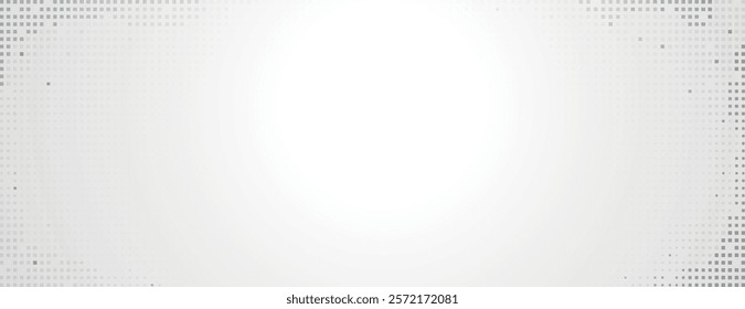 White background with a gradient of light gray dots. The background is minimalist and modern, featuring a smooth white and gray texture. Minimal halftone dotted texture vector background