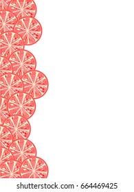 White background with grapefruit's slices from the left side. For menu, packaging