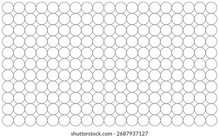 vetor gráfico de plano de fundo branco com textura de padrão de círculo repetitivo em estilo de arte de linha preta
