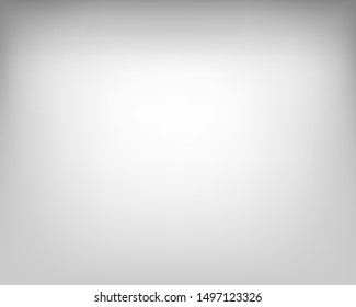 White Background With Gray Gradient, Interior, Studio Room. Abstract White Gray Gradient Display Products Backgrounds. 