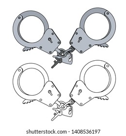 white background, gray handcuffs, icon