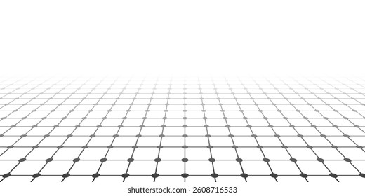 White background with gray perspective grid lines creating a square pattern. Template platform for technology, user interface, industry, science, blueprint, or infographic concept.