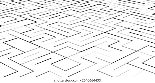White background with gray perspective grid lines creating a square pattern. Template platform for technology, user interface, industry, science, blueprint, or infographic concept. Vector illustration