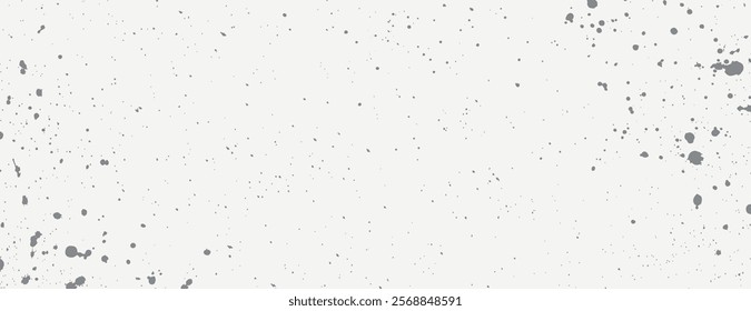 White background with gray splatter pattern. The background is textured with gray spots, creating a dynamic and artistic look. Aesthetic background vector. White background.