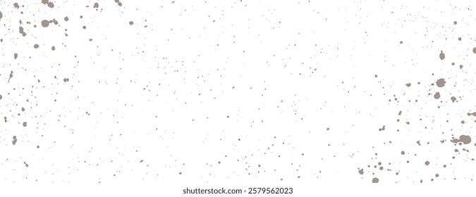 White background with gray splatter pattern. The background has a textured, artistic style with gray speckles throughout. Aesthetic background vector. White background.