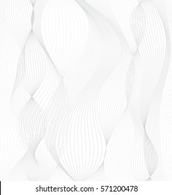 white background with gray waves. vector seamless pattern