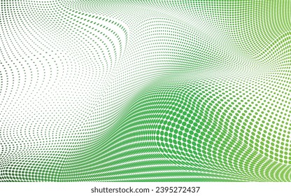 Fondo blanco y onda de punto verde 