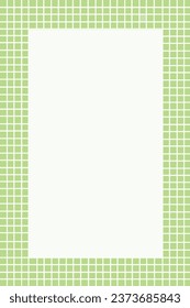 White background with green frame