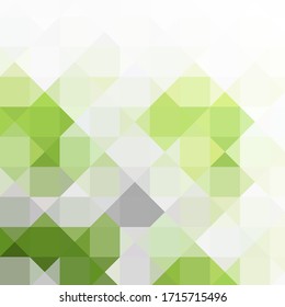 White background with green rhombus pattern. Vector illustration.