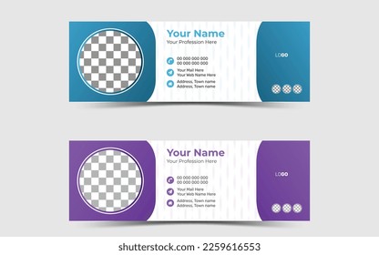 white background and green shape design, Corporate Company Identity, professional email signature, email signature vector template, Colorful Email Signatures,
