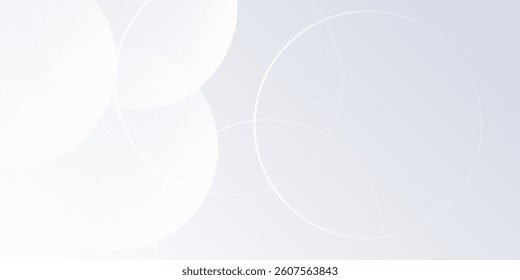 White background with grey circle lines. Digital future technology concept abstract modern simple design
