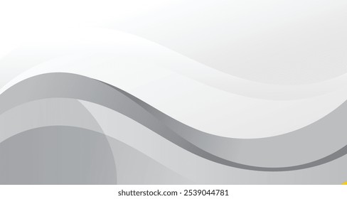 White background with grey silver monochrome wave modern element. Blended thin line backdrop for company business presentation