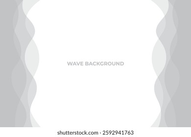 white background with grey transparent waves on right and left side for presentation