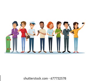 white background with group people social network communication
