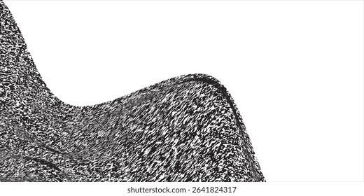 White background, grunge texture design. waves with beautiful curves. Abstract grunge texture isolated on dirty black background.
