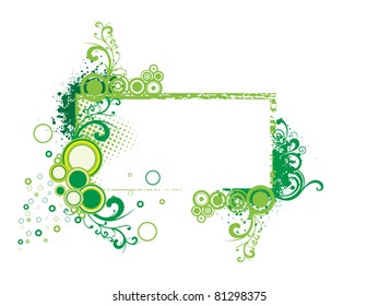 white background with grungy creative artwork decorated frame, vector illustration