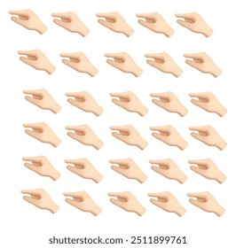 emojis de mão de fundo branco mostrando algo pequeno