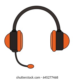 white background with handsfree headset