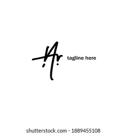 AN white background handwritten logo