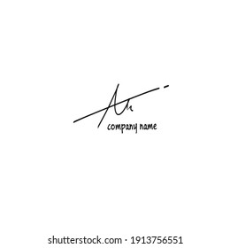 Am white background handwritten logo